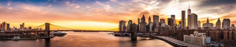 Brooklyn Bridge panorama at sunset
